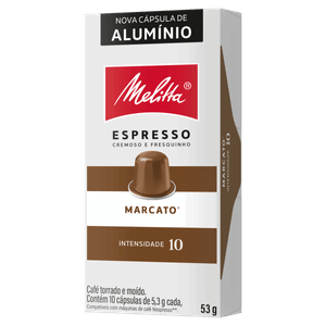 Café em Cápsula Torrado e Moído Marcato Espresso Melitta Caixa 53g 10 Unidades