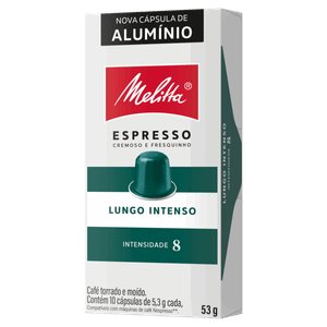 Café em Cápsula Torrado e Moído Lungo Espresso Intenso Melitta Caixa 53g 10 Unidades