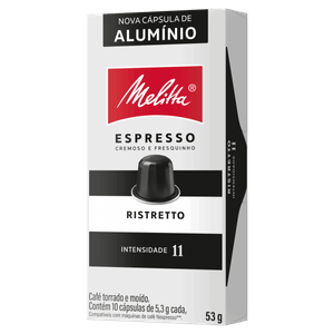 Café em Cápsula Torrado e Moído Ristretto Espresso Melitta Caixa 53g 10 Unidades