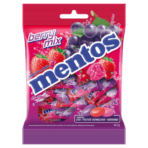 Bala Sortida Mentos Berry Mix Pacote 62,1g