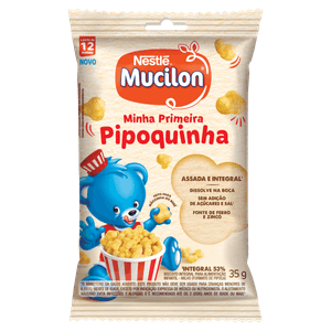 Biscoito Integral Milho Mucilon Minha Primeira Pipoquinha Pacote 35g