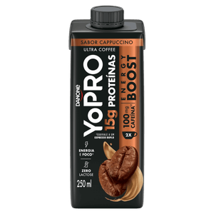 Bebida Láctea Cappuccino Zero Lactose Yopro Energy Boost Caixa 250ml