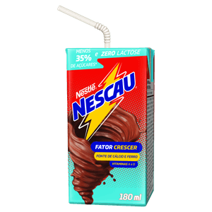 Bebida Láctea UHT Chocolate Zero Lactose Nescau Caixa 180ml