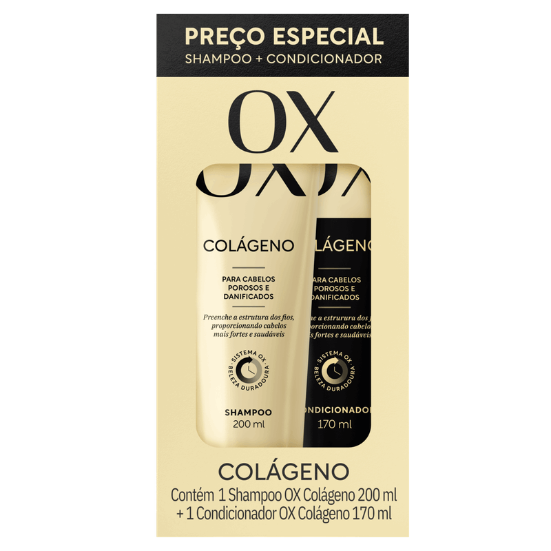 Kit-Shampoo-200ml---Condicionador-170ml-OX-Cosmeticos-Colageno