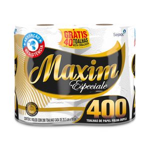 Toalha de Papel Maxin Especiale Branco 20,5X19 Rolo 400UN