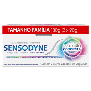 Creme Dental Sensodyne Proteção Completa+ Caixa 180g 2 Unidades Tamanho Família