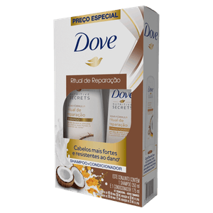 Kit Shampoo 350ml + Condicionador 175ml Dove Ritual de Reparação