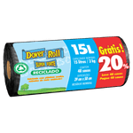 Saco para Lixo Reciclado 15l Dover Roll Super Forte Leve 48 Pague 40 Unidades