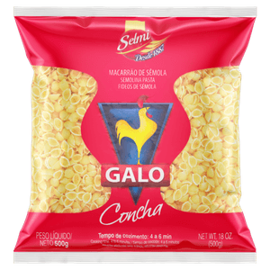 Macarrão de Sêmola Concha Galo Pacote 500g