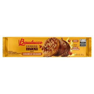 Biscoito Cookie com Gotas e Cobertura de Caramelo Salgado Bauducco Maxi Pacote 96g