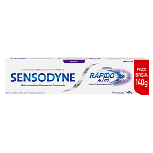 Creme Dental Original Sensodyne Rápido Alívio & Proteção Duradoura Caixa 140g