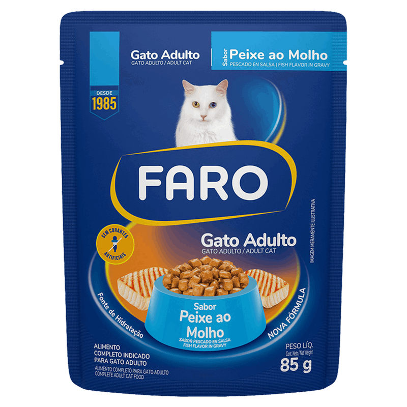 Alimento-para-Gatos-Adultos-Peixe-ao-Molho-Faro-Sache-85g