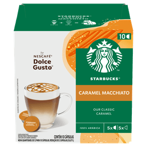 Café com Leite em Cápsula Caramel Macchiato Starbucks Caixa 106,5g 10 Unidades