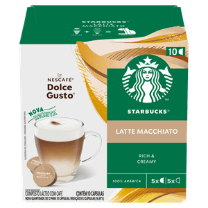 Café com Leite em Cápsula Latte Macchiato Starbucks Caixa 107,5g 10 Unidades