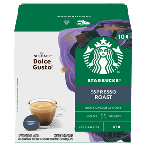 Café em Cápsula Torrado e Moído Espresso Roast Starbucks Caixa 55g 10 Unidades