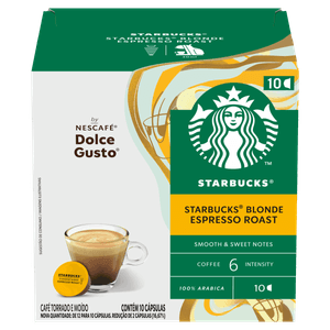 Café em Cápsula Torrado e Moído Blonde Espresso Roast Starbucks Caixa 55g 10 Unidades