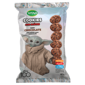 Biscoito Cookie Vegano Chocolate com Gotas de Chocolate sem Glúten Star Wars Vitao Pacote 60g