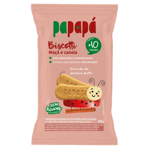 Biscoito Maçã e Canela Papapá Biscotti Pacote 60g