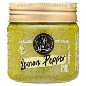 Tempero Pó Lemon Pepper BR Spices Gourmet Pote 100g