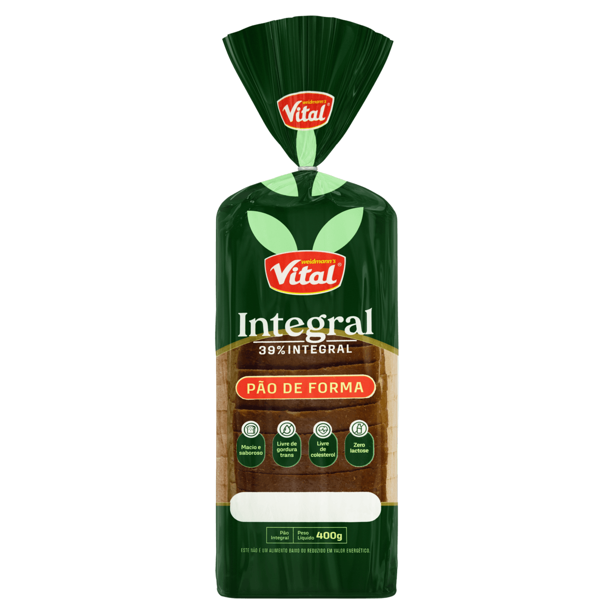 Pão de Forma Integral Zero Lactose Vital Pacote 400g - giassi - Giassi ...