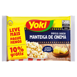 Pipoca para Micro-Ondas Manteiga de Cinema Yoki Pacote 100g Leve Mais Pague Menos