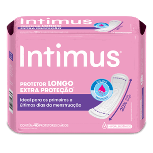 Protetor Diário sem Abas Longo Intimus Extra Proteção Pacote 48 Unidades