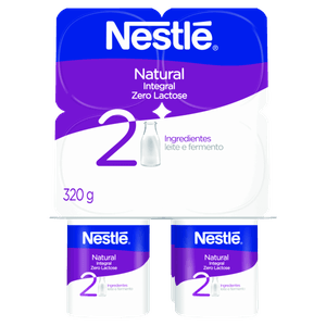 Iogurte Integral Natural Zero Lactose Nestlé Bandeja 320g 4 Unidades