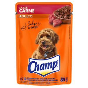 Alimento para Cães Adultos Carne Champ Sabor de Casa Sachê 85g