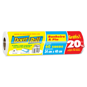 Saco para Lixo Pia e Banheiro 10l Dover Roll Leve 60 Pague 50 Unidades