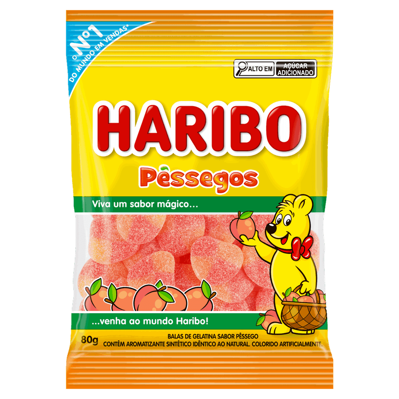 Bala-de-Gelatina-Pessego-Haribo-Pacote-80g