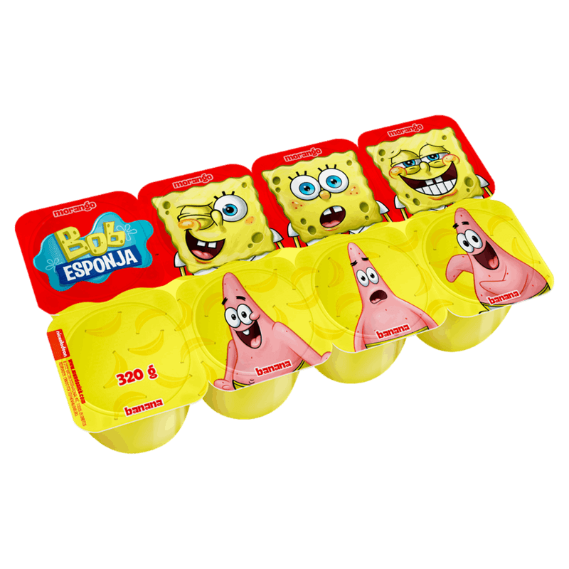 Queijo-Petit-Suisse-Morango---Banana-Bob-Esponja-Elege-Bandeja-320g-8-Unidades