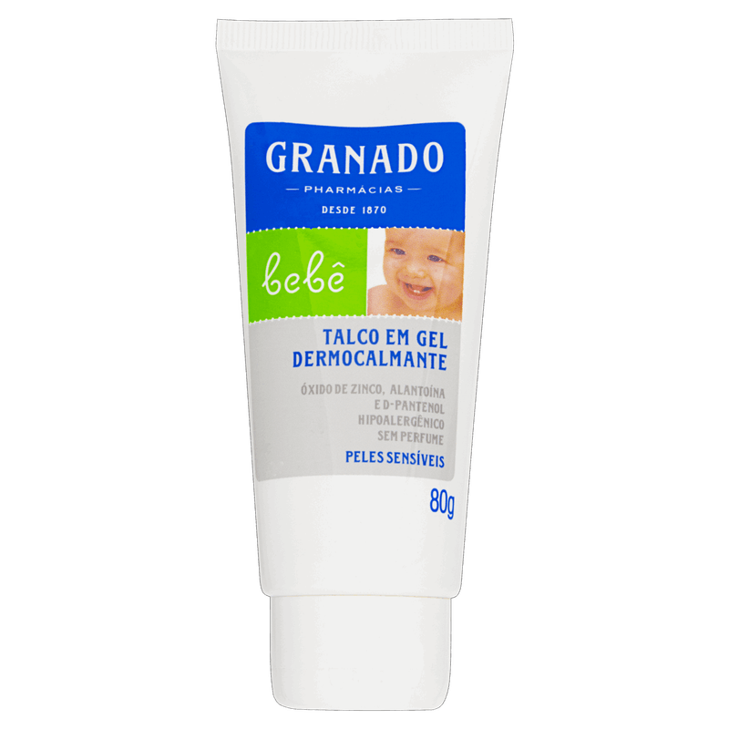 Talco-Gel-Dermocalmante-sem-Perfume-Granado-Bebe-Bisnaga-80g