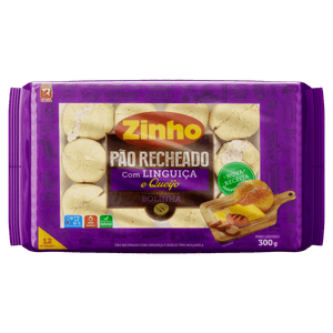 Pão Bolinha Recheio Linguiça e Queijo Zinho Pacote 300g