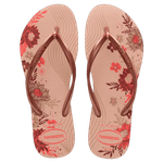 Chinelo-Rosa-Bal-Dourado-Blush-Dour--Slim-Organic-Havaianas-n°-35-36