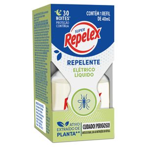 Repelente Líquido Elétrico 30 Noites Repelex Caixa 40ml Refil