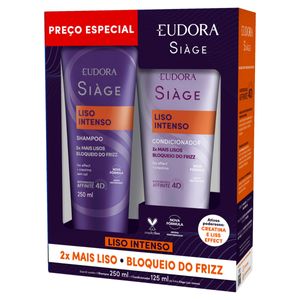 Kit Shampoo 250ml + Condicionador 125ml Eudora Siàge Liso Intenso