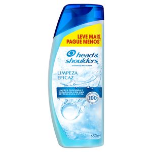 Shampoo Anticaspa Head & Shoulders Limpeza Eficaz Frasco 650ml Leve Mais Pague Menos