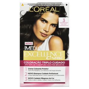 Kit Coloração Creme 3 Castanho Escuro L´oréal Paris Imédia Excellence