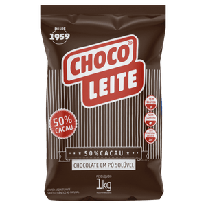 Chocolate Pó 50% Cacau Zero Lactose Choco Leite Pacote 1kg