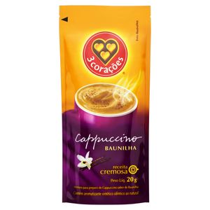 Cappuccino Solúvel Baunilha 3 Corações Sachê 20g