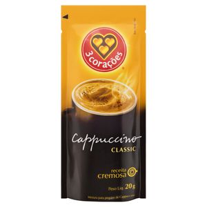 Cappuccino Solúvel Classic 3 Corações Sachê 20g