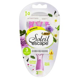 Aparelho Descartável para Depilar Rosa e Magnólia Bic Soleil Escape 3 Unidades