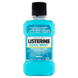 Enxaguante Bucal Antisséptico Hortelã Listerine Cool Mint Frasco 250ml