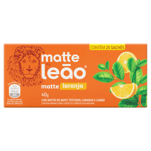 Chá Mate Laranja Matte Leão Caixa 40g 25 Unidades