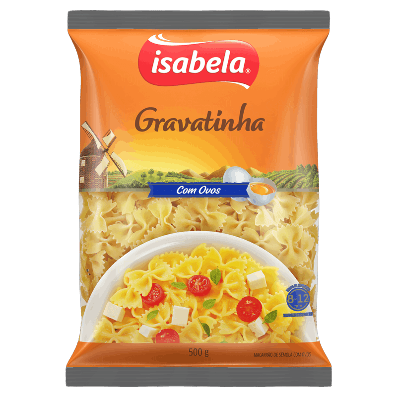 Macarrao-de-Semola-com-Ovos-Gravatinha-Isabela-Pacote-500g