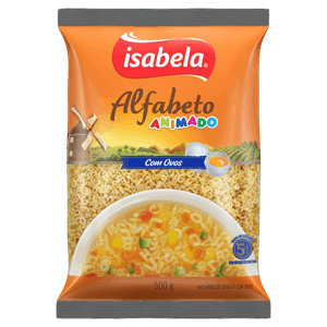 Macarrão de Sêmola com Ovos Alfabeto Isabela Pacote 500g