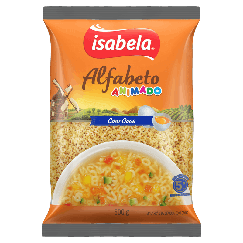 Macarrao-de-Semola-com-Ovos-Alfabeto-Isabela-Pacote-500g