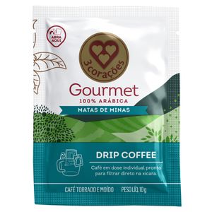 Café em Sachê Torrado e Moído Drip Coffee Matas de Minas 3 Corações Gourmet Envelope 10g