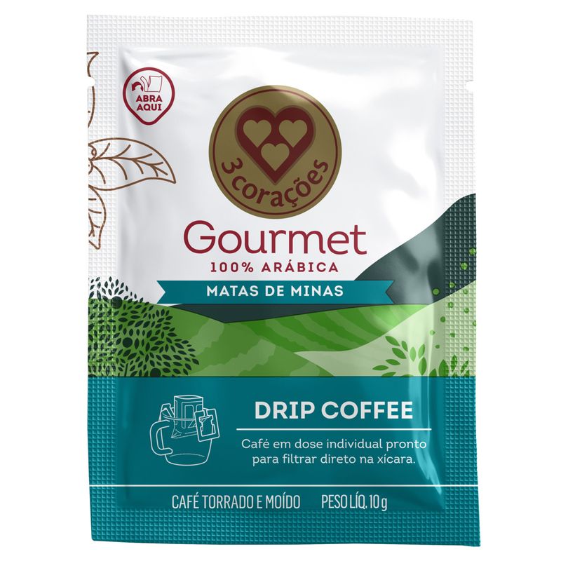 Cafe-em-Sache-Torrado-e-Moido-Drip-Coffee-Matas-de-Minas-3-Coracoes-Gourmet-Envelope-10g