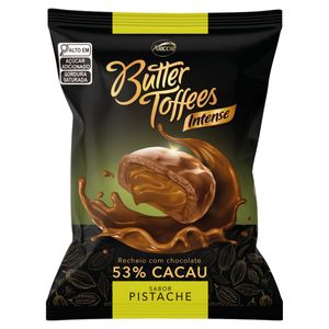 Bala Pistache Recheio Chocolate 53% Cacau Butter Toffees Intense Pacote 90g